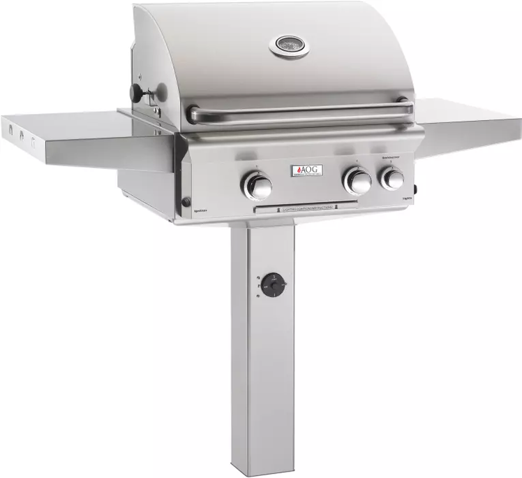 AOG 24-Inch L-Series 2-Burner Freestanding Gas Grill On In-Ground Post