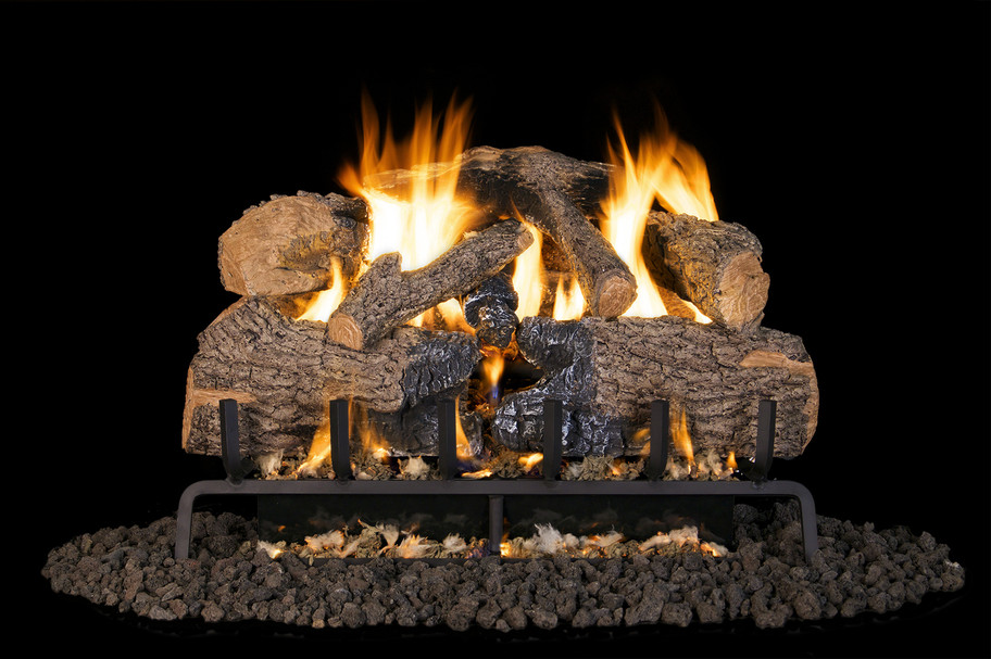 Real Fyre Charred Angel Oak Vented Gas Logs (CHNA-24), 24-Inch