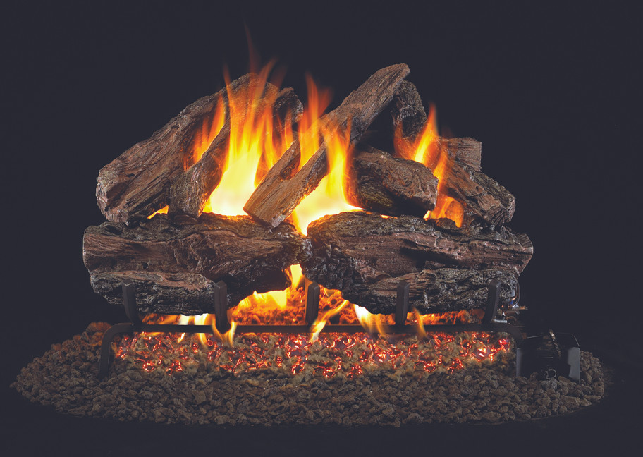 Real Fyre Charred Red Oak Vented Gas Logs (CHRED-18/20), 18-Inch