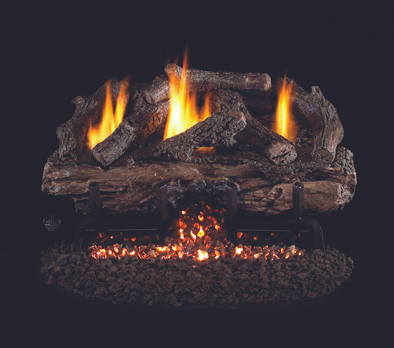 Real Fyre Charred Aged Split Oak Vent-Free Gas Logs (CHAS-16/18), 18-Inch