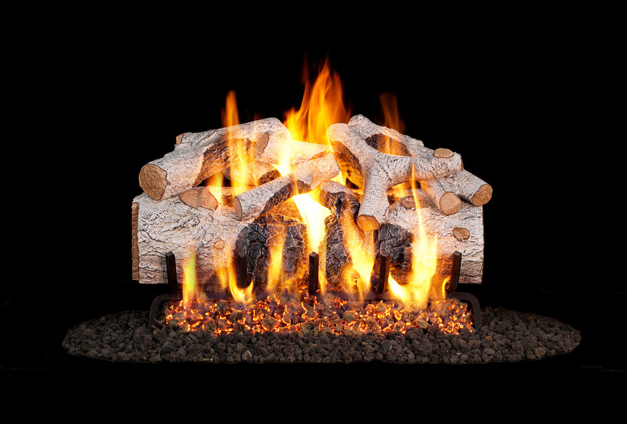 Real Fyre Charred Mountain Birch Vented Gas Logs (CHMBW-36), 36-Inch