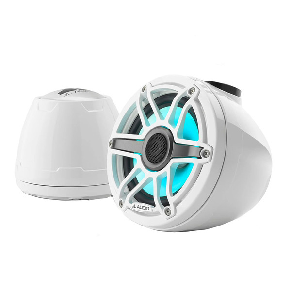 JL Audio M6 VeX Series 6.5" Enclosed Coaxial Speakers w\/RGB LED Lighting  White Sports Grilles - M6-650VEX-Gw-S-GwGw-i [010-03262-00]