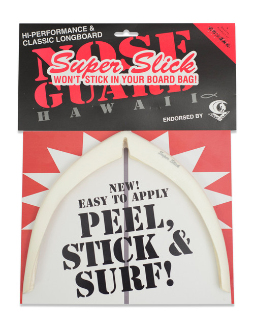 SURFCO HAWAII SUPER SLICK LONGBOARD NOSE GUARD NEW IN RETAIL PACKAGING WHITE 