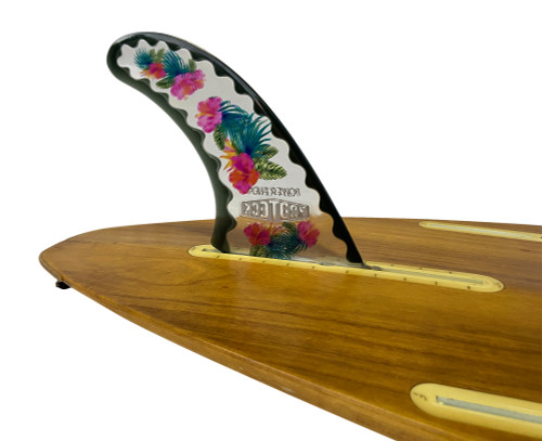 9" Power Flex Center Fin Hibiscus Art Design