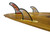 7" Power Flex Fin Combo Set w/ 4" Side Fins Tribal Art Design in Red