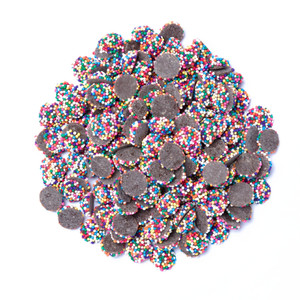Mini Dark Chocolate Nonpareils, Rainbow - Parve Mini Dark Chocolate Nonpareils, Rainbow - Parve