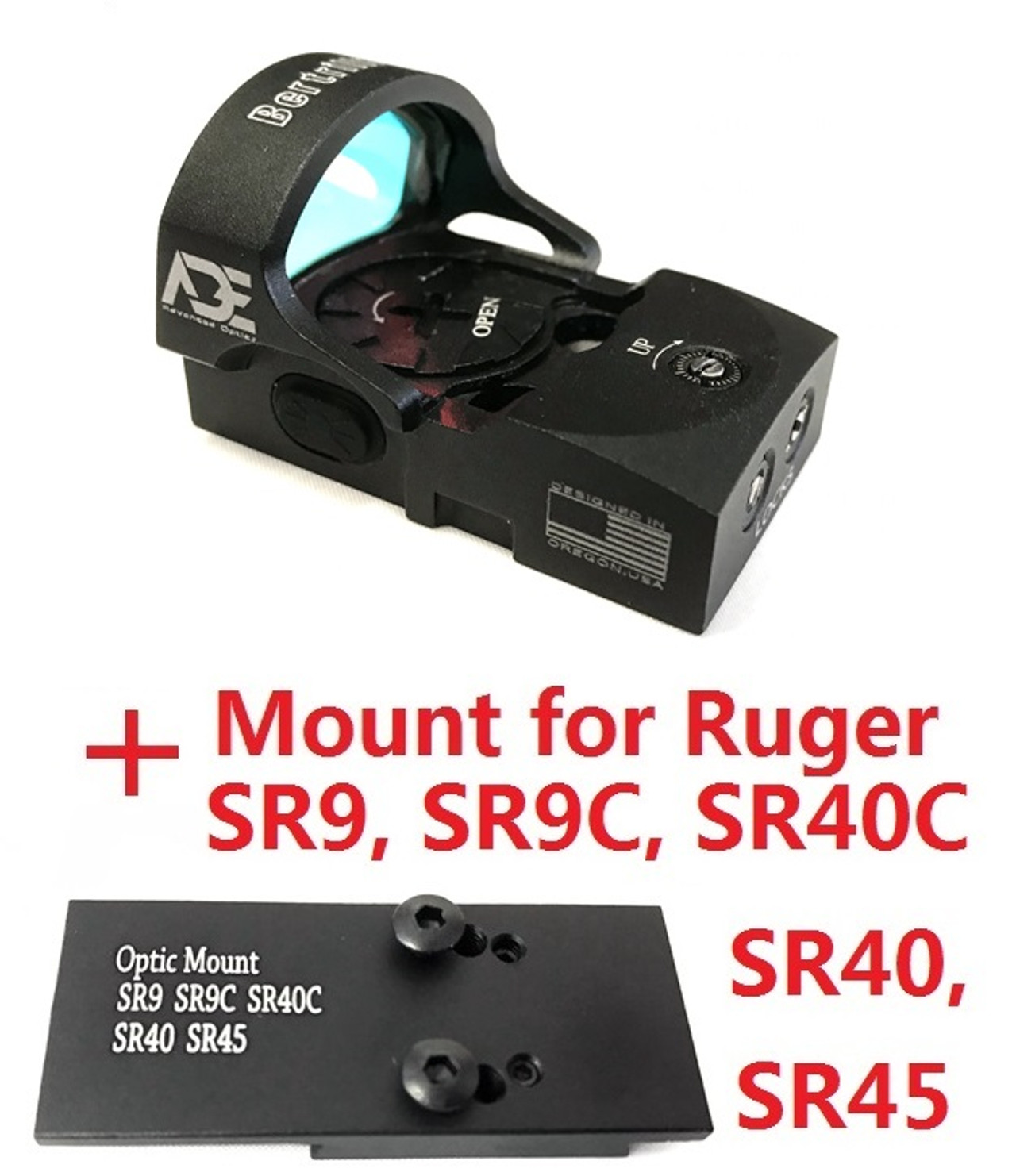 Ade Advanced Optics Bertrillium RD3-013 Red Dot Reflex Sight for Ruger SR9,SR9C,SR40C,SR40,SR45
