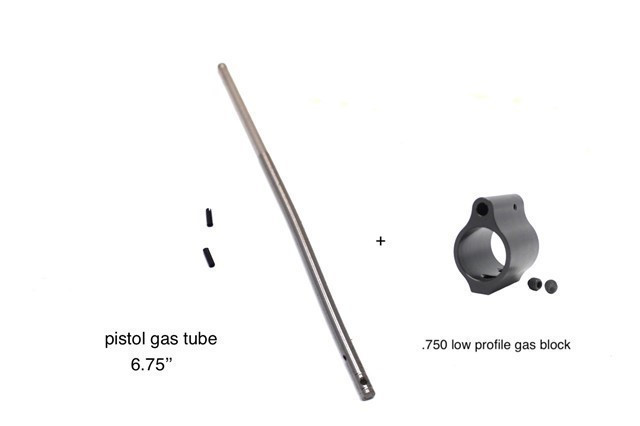 AR15 Pistol Length 6.75 inch Gas Tube Stainless + .750