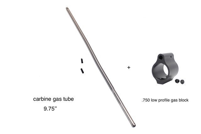 AR15 Carbine Length 9.75 inch Gas Tube Stainless + .750