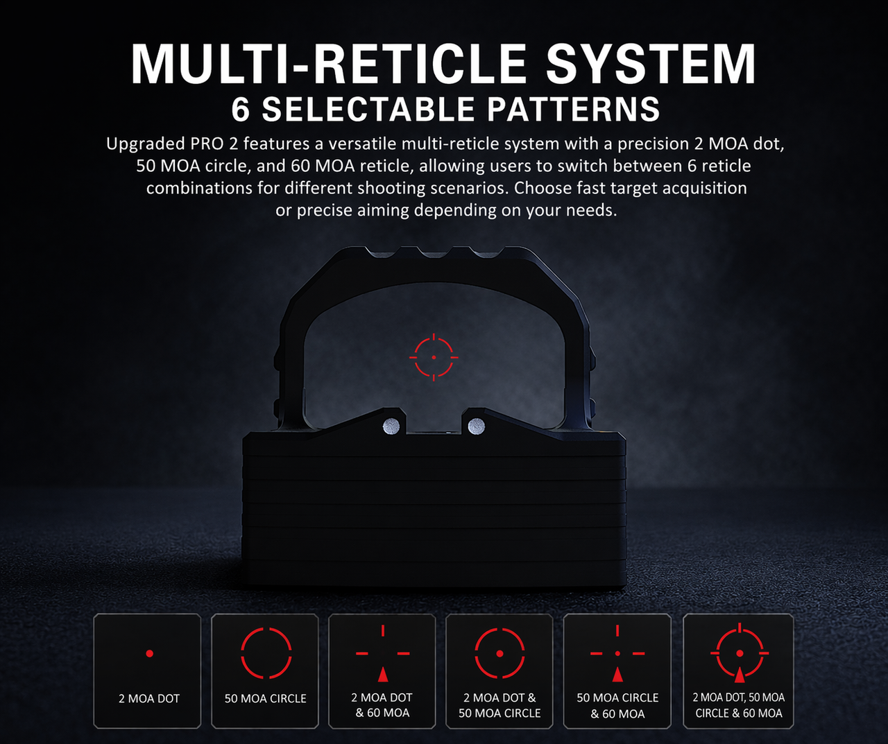 ADE NUWA PRO2(RD3-021 PRO2)Motion Activated Multi 6 Reticle