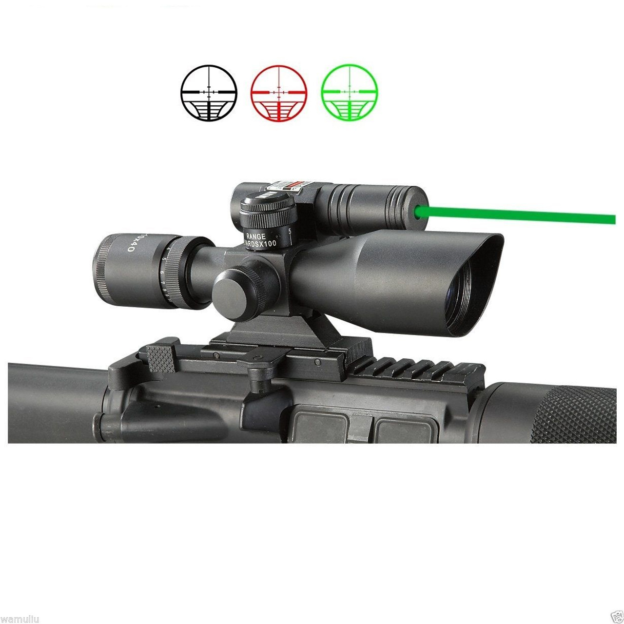 GREEN Laser 2.5-10x40 Rifle Scope Red+Green illuminated Reticle