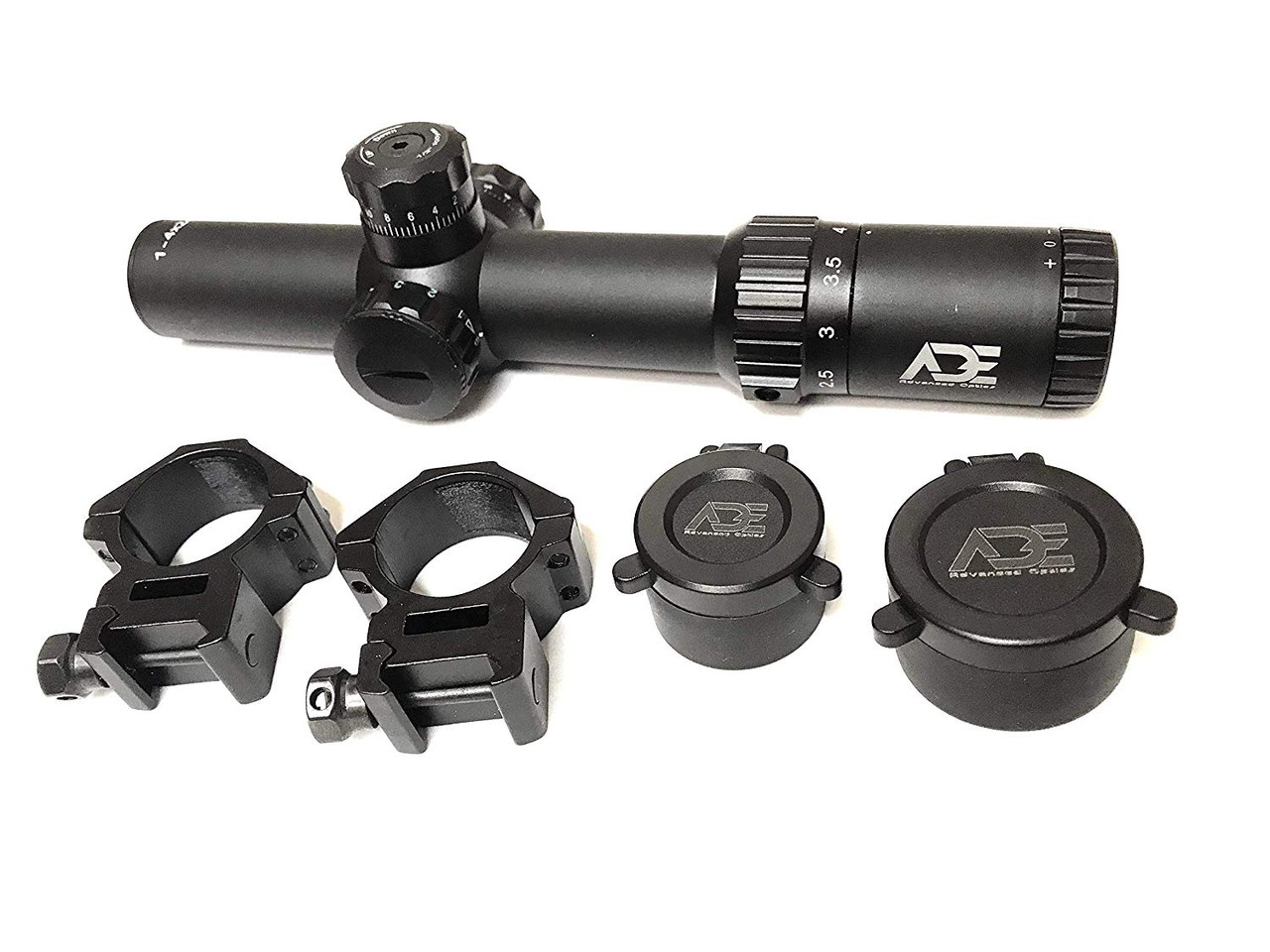 Ade Advanced Optics Gen2 30mm 1-4x24 Rifle Scope with Illuminated Mil ...