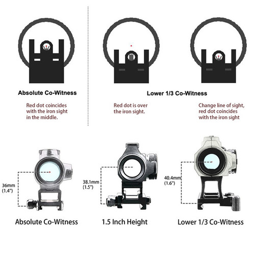 Ade Advanced Optics AR15/308 Absolute Co-Witness Riser HIGH Mount - Compatible with Trijicon RMR/SRO, ADE Stingray, Holosun 407A3/407C/407A3/507C/508T/HE509T, Riton X3 Tactix PRD,Trijicon RMR/SRO, Swampox Kingslayer/Liberty/Justice Red Dot Sight