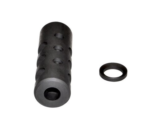 AR15 1/2x28 Competition Grade Muzzle Brake, Black Steel