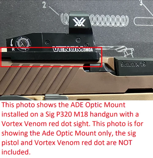 Sig Sauer P320-M17, M18, X-Compact, X-5 Legion Handgun Mount Plate for Vortex Venom/Razor/Viper, Burris Fastfire, Meopta, Eotech MRDS, Docter, Insight, Sightmark Minishot