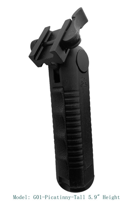 Tactical Quick Release 5-Position Foregrip with Egonomic Rubber Finger Grip pad for Picatinny/Weaver Pail -  5.9" Tall SG-F150R