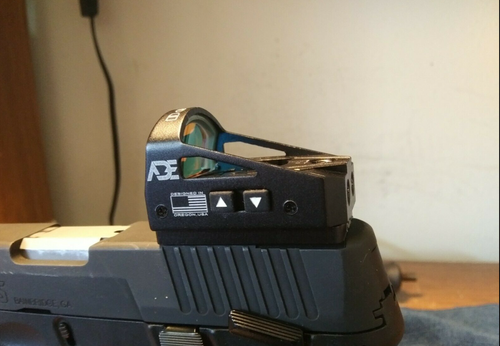 Ade Advanced Optics Delta RD3-012 Red Dot Reflex Sight + Optic Mounting Plate for Taurus PT111 G2, Millennium G2, G2C, G3 with Original Rear Sight, PT140 G2, PT709, PT740, TX22 + Pictinny Plate