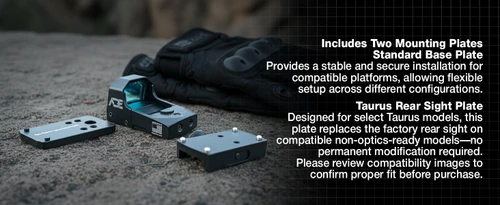 Ade Advanced Optics Bertrillium RD3-013 Red Dot Reflex Sight + Optic Mounting Plate for Taurus PT111 G2, Millennium G2, G2C, G3 with Original Rear Sight, PT140 G2, PT709, PT740, TX22 + Pictinny Plate
