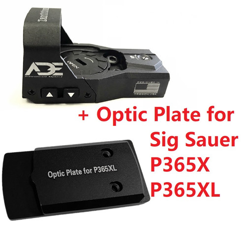 Ade Advanced Optics Zantitium RD3-015 Red Dot Reflex Sight + Optic Mounting Plate for Sig Sauer P365XL/P365X Handgun