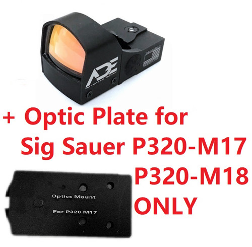 Ade Advanced Optics Crusader RD3-009 Red Dot Reflex Sight + Optic Mounting Plate for Sig Sauer P320 M17 / M18 / X5 Legion Pistol