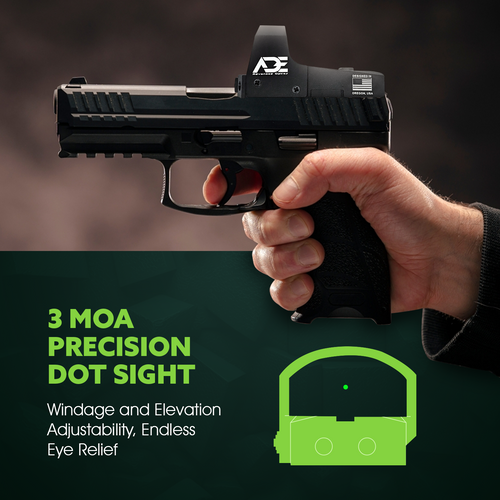 ADE RD3-006B Huracan GREEN Dot Sight  + Optic Mount Plate For Ruger American Pistol