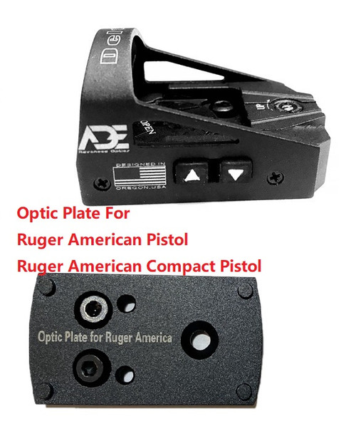 Ade Advanced Optics Delta RD3-012 Red Dot Reflex Sight + Optic Mounting Plate for Ruger American Pistol