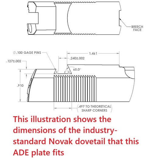 Ade Advanced Optics Huracan RD3-006 Green Dot Sight + Optic Mounting Plate for 1911 Novak Rear Sight Pistol