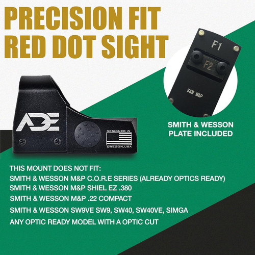 Pistol Mounting Plate FOR Smith Wesson SW MP Shield SD9 SD SD40 MP SD40VE/Zigana px9  -COMPATIBLE WITH ADE RD3-020 Raptor, RD3-023 Valkyrie, RD3-029 Trumpet, Riton X3 Tactix PRD, Trijicon RMR/SRO, Swampox Kingslayer, Holosun 407C/507C red dot Sight