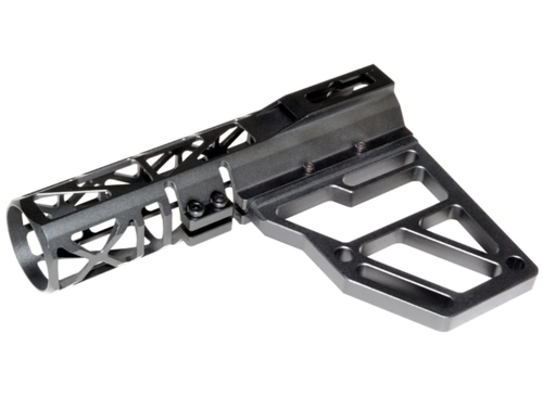 Skeletonized Pistol Brace Stabilizer, Black Anodized Aluminum