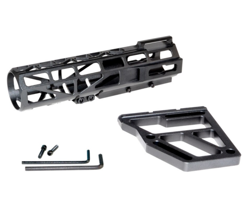 Skeletonized Pistol Brace Stabilizer, Black Anodized Aluminum + Pistol Buffer Tube Kit