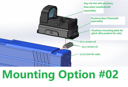 PICATINNY RAIL Mounting Plate for Glock 17 19 22 23 26 27 34,Taurus GX4,G3C,Canik TP9SA,with built-in screw hole for Shield RMS/Holosun 407k/507k Footprint - ALSO COMPATIBLE with Any PICATINNY RAIL EQUIPPED red dots such as Trijicon RMR,Vortex Venom