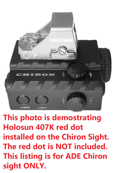 Ade Advanced Optics CHIRON Mini Flashlight + Green Laser Sight Combo with Built-in Mount +Built in Optic Riser Mounting Plate Works with Major red dot Footprint Such as Sig Romeo Zero,Vortex Venom,Holosun 407k,Swampfox Sentinel
