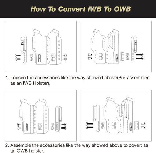 Clear See-Through! OWB/IWB Right Hand Holster for 1911 Colt Pistol Works With Vortex Venom, Holosun 407C/507C/407k/507k, Burris Fastfire, Doctor, Shield RMS/RMSc, Trijicon RMR/SRO, ADE RD3 Red Dot (ClearHolsterForGlock19) (view)