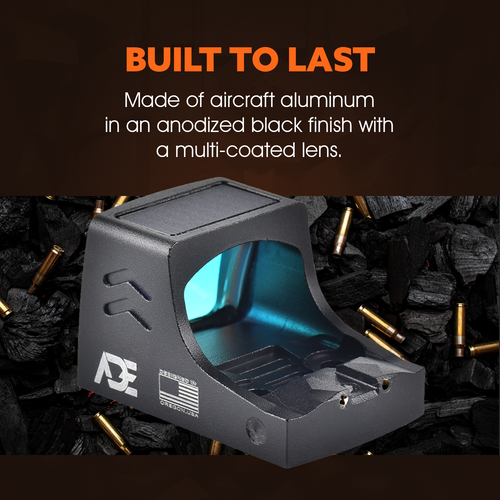 ADE APOLLO(RD3-030 PRO) 50000 Hours SOLAR POWERED+SENSOR ACTIVATED Red Dot Sight For Canik Elite TP9 SC,Canik METE SFT, Sig Sauer P322/P365XL,SW Shield X, MP 5.7,Equalizer 9mm,Glock 43/48 MOS,Taurus GX4 Toro,605 Toro,856 Toro,Springfield Hellcat OSP