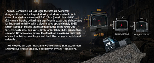 ADE Zantitium (RD3-015-PRO ) PRO Series Motion Activated with Multi Reticle System Red Dot Sight + Optic Mounting Plate for Sig Sauer P320 M17, M18, X5-Legion Pistol