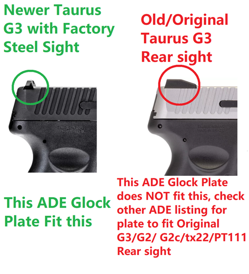 Ade RD3-015 PRO (Zantitium PRO) RED Dot Reflex Sight + Optic Mounting Plate for All GLOCK (Non-MOS) Standard models, Canik TP9SF and Taurus GX4, G3C & G3 with factory steel sights pistol