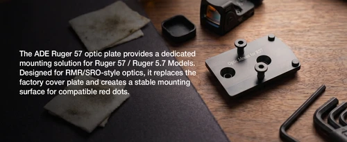 Optic Mounting Plate for Ruger 57/ Ruger 5.7 - Compatible with Trijicon RMR/SRO, Holosun 407A3/407C/507C/508T, Riton X3 Tactix PRD, Swampox Kingslayer/Liberty/Justice, RD3-019 Stingray, ADE RD3-020 Raptor, RD3-022 Artemis, RD3-023 Valkyrie, RD3-029 