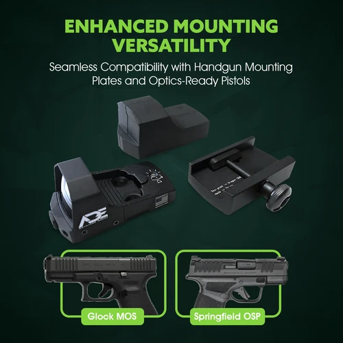 ADE RD3-006 Huracan GREEN Dot Reflex Sight + Mounting Plate for  Steyr A1 A2 Pistol Handgun + Picatinny Plate