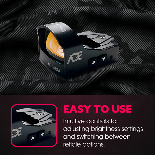 Ade Advanced Optics Delta Pro RD3-012 PRO Motion Awake, Multi Reticle Red Dot + Optic Mounting Plate for SW MP 9 Shield EZ and Shield EZ 30 Super Carry Pistol + Standard Picatinny Mount