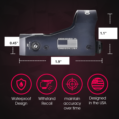 Ade Advanced Optics Delta Pro RD3-012 PRO Motion Awake, Multi Reticle Red Dot + Optic Mounting Plate for SW MP 9 Shield EZ and Shield EZ 30 Super Carry Pistol + Standard Picatinny Mount