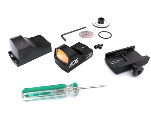 Ade Advanced Optics Crusader Shake Awake RD3-009 Red Dot Sight + Optic Mounting Plate for Smith Wesson SW MP 380 Shield EZ Pistol + Standard Picatinny Mount