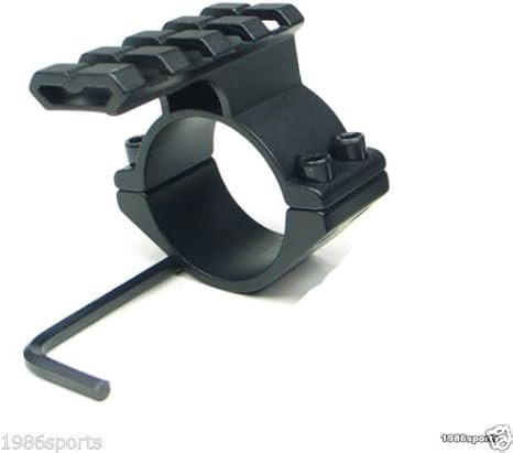 Ade Advanced Optics 1-Inch Scope Adapter Ring/Mount with Picatinny/Weaver Top Rail for Backup/Second Laser, Anodized Black