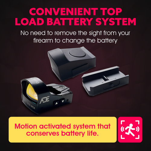 Ade RD3-012 PRO Waterproof RED Dot Reflex Sight + Optic Mounting Plate for All GLOCK (Non-MOS) Standard models Canik TP9SF TP9SA and Taurus GX4, G3C & G3 with factory steel sights pistol