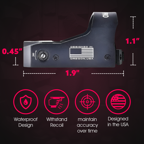 Ade RD3-012 PRO Waterproof RED Dot Reflex Sight + Optic Mounting Plate for All GLOCK (Non-MOS) Standard models Canik TP9SF TP9SA and Taurus GX4, G3C & G3 with factory steel sights pistol