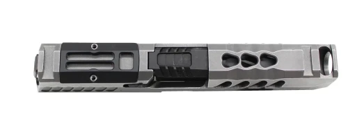 Gen 1, 2, 3, 4 Compatible Slide! Stripped MKII Bullnose RMR Cut Slide For Glock 17 Gen 1-4 G17 9MM Slide-- Works with Trijicon RMR/SRO, Holosun 407C/507C/508T, ADE RD3-019 Stingray, RD3-020 Raptor, RD3-023 Valkyrie Gen2