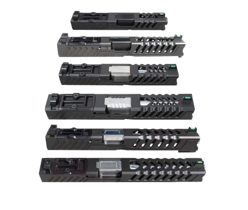 Gen 1, 2, 3, 4 Compatible Slide! Stripped MKII Bullnose RMR Cut Slide For Glock 17 Gen 1-4 G17 9MM Slide-- Works with Trijicon RMR/SRO, Holosun 407C/507C/508T, ADE RD3-019 Stingray, RD3-020 Raptor, RD3-023 Valkyrie Gen2