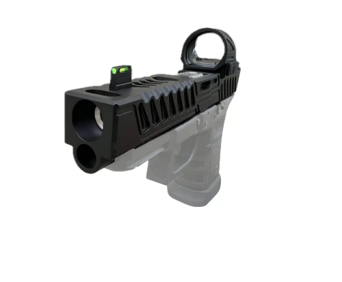 Gen 1, 2, 3, 4 Compatible Slide! Stripped MKII Bullnose RMR Cut Slide For Glock 17 Gen 1-4 G17 9MM Slide-- Works with Trijicon RMR/SRO, Holosun 407C/507C/508T, ADE RD3-019 Stingray, RD3-020 Raptor, RD3-023 Valkyrie Gen2