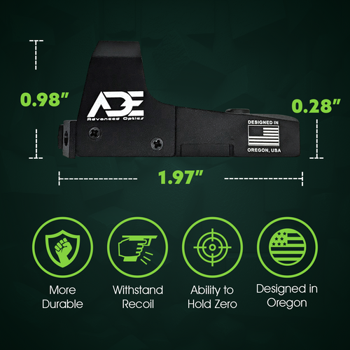 Ade RD3-006 Green Dot Reflex Sight + Optic Mounting Plate for SAR USA - SAR9, SAR9 CX, SAR 9 Gen 1 and Gen 2 Pistol