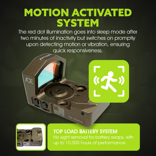 Ade Artemis RD3-022 Red Dot Reflex Sight + Optic Mounting Plate for Non-Optic Ready HK VP9 | VP9SK | P30 | P30L | P30SK | HK45 | HK45C | VP40 Pistol