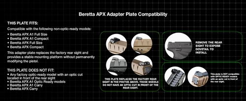 ADE RD3-022 Artemis FDE/TAN Body Color Shake Awake, Multi Reticle Red Dot+Optic Plate for Beretta APX Pistol